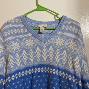 vneck thick woolen knit christmas sweater